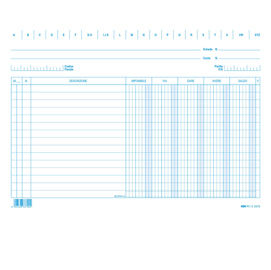 100 schede dare/avere/saldo/iva 17x24cm orizz. E3379