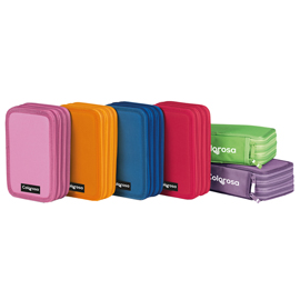 Astuccio 3 zip colors 13x20x7.5cm colori assortiti colorosa