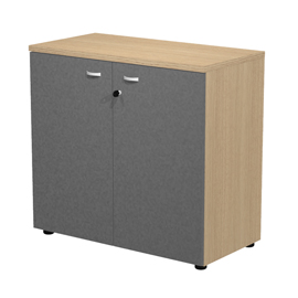 Armadio basso con ante essence - con serratura - 90 x 46 x 85 cm - rovere/antracite - artexport