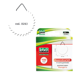 Appendicartelli adesivi - 2 cm - carta gommata - bianco - lebez - conf. 100 pezzi