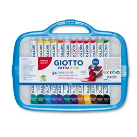 Astucci tubi tempere - 12ml - colori assortiti - giotto - box da 24 tubetti