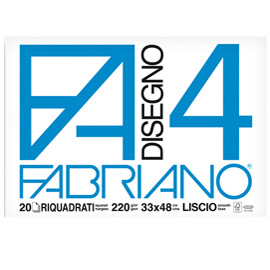Album f4 - 33x48cm - 220gr - 20 fogli - liscio squadrato - fabriano