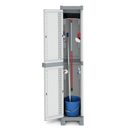 Armadio domino wave - ppl - a 1 anta - base 2350 - 35x43,8x181,8 cm - grigio - terry