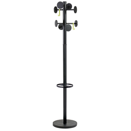 Appendiabiti stand3 - 8 posti - 175x37 cm - nero - alba
