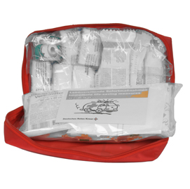 Astuccio di pronto soccorso per auto soft bag din 13164b - 25x15x7,5 cm - rosso - pvs