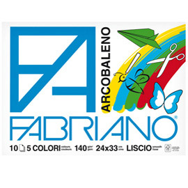 Album arcobaleno - 24x33cm - 10 fogli - 140gr - 5 colori - fabriano