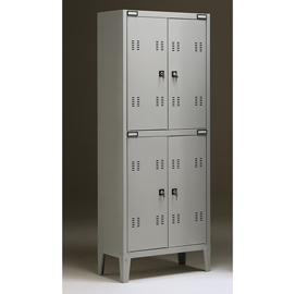Armadio metallo - spogliatoio - 4 posti - 70x35x180 cm - grigio - tecnical 2