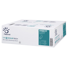 Asciugamani piegati a z dissolve tech - 2 veli - 20 gr - goffratura a onda - 20,3x24 cm - bianco - papernet - conf. 200 pezzi