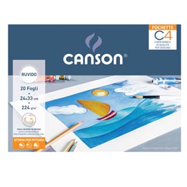 Album pochette c4 - 24x33cm - 20 fogli - 224gr - ruvido - canson