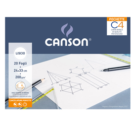 Album pochette c4 - 24x33cm - 20 fogli - 200gr - liscio - canson