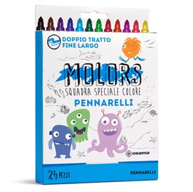 Astuccio 24 pennarelli molors fine - colori assortiti - osama