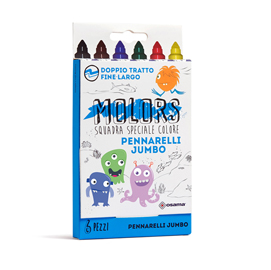 Astuccio 6 pennarelli molors jumbo - colori assortiti - osama