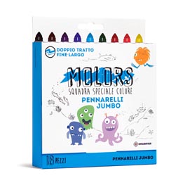 Astuccio 18 pennarelli molors jumbo - colori assortiti - osama