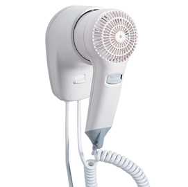 Asciugacapelli da hotel yul basic - aggancio frontale - 9,1x14,7x15 cm - 1200 w - 220/240 v - abs - bianco - medial international