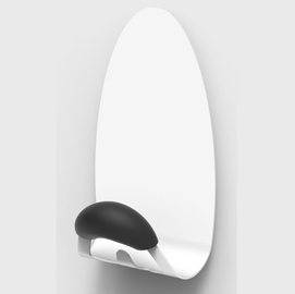 Appendiabiti magnetico - 8x7,5x11,5 cm - 1 posto - bianco - alba