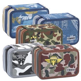 Astuccio 3 zip - 13x20x7,5cm -  fantasie assortite - balman2000