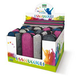 Astucci e sacchi i  saccuccioli urban glam - formati assortiti - lebez - espositore 24 pz