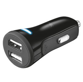 Alimentatore car charger - 2 porte usb - trust