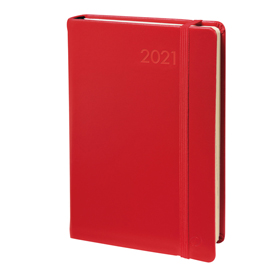 Agenda giornaliera - daily prestige ml 2021 - copertina habana - rosso - 13x21cm - quo vadis