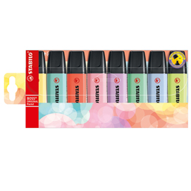 Astuccio 8 evidenziatori stabilo boss pastel 4+4 colori new