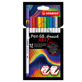 Astuccio 18 pennarelli pen 68 brush arty line 568/18 stabilo