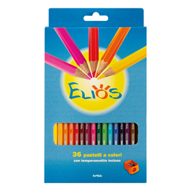 Astuccio 36 pastelli elios + temperamatite fila
