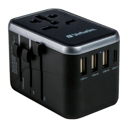 Adattatore da viaggio uta-04 pd61w / qc / 3xusb / 2xtype-c verbatim