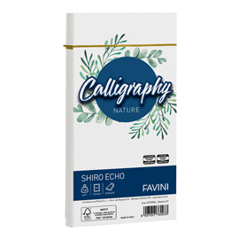 Busta calligraphy shiro eco -  110 x 220 mm - 120 gr - gesso - favini - conf. 25 pezzi