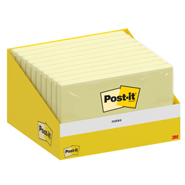 Blocco foglietti post it   - 76 x 127 mm - giallo canary - 100 fogli - post it  - conf. 10 blocchi