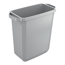 Bidone durabin - con maniglie - senza coperchio - 60 l - 59 x 60 x 28,2 cm - pp - grigio -  durable