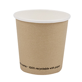 Bicchiere caffè - carta - 100 ml - avana - signor bio - conf. 50 pezzi