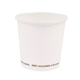 Bicchiere caffè - carta - 75 ml - bianco - signor bio - conf. 50 pezzi