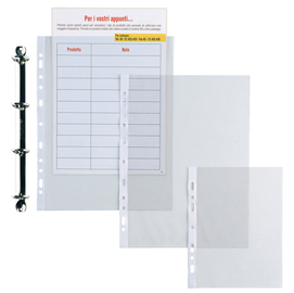 Buste forate ercole - 18x24 cm - pvc - trasparente - sei rota - conf. 25 pezzi