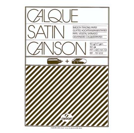 Blocco carta lucida satinata per disegno manuale - a3 - 50 fogli - 90gr - canson