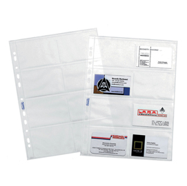 Buste forate portabiglietti - 8 tasche - 22,2x31,2 cm - trasparente - favorit - conf. 10 pezzi