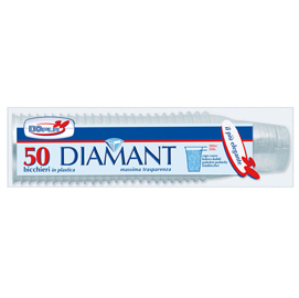 Bicchieri diamant - monouso - 300 ml - trasparente - dopla - conf. 50 pezzi