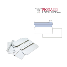 Busta bianca senza finestra - serie edera strip - 110x230 mm - 90 gr - pigna - conf. 500 pezzi