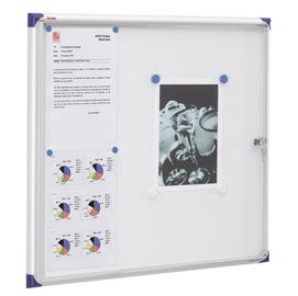 Bacheca per interni ultrapiatta - fondo in metallo magnetico bianco - 6 fogli a4 - orizzontale - nobo