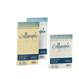 Busta calligraphy pergamena - 110 x 220 mm - 90 gr - bianco 01 - favini - conf. 25 pezzi