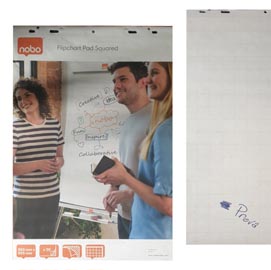 Blocco per lavagna - 20 fogli - 65x95,5 cm - quadretti 5x5 cm - nobo