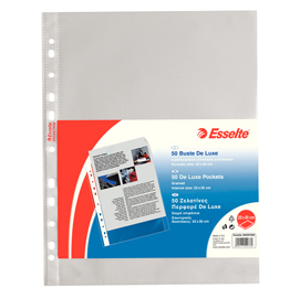 Buste forate copysafe - deluxe - buccia - 22x30 cm - trasparente - esselte - conf. 50 pezzi