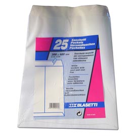 Busta a sacco bianca - serie mailpack - strip adesivo - 300x400 mm - 100 gr - blasetti - conf. 25 pezzi