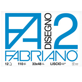 Blocco f2 - 33x48mm - 12 fogli - 110gr - liscio - collato - fabriano