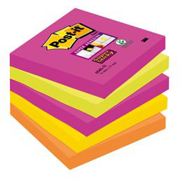 Blocco foglietti post it® super sticky - colore cape town - 76 x 76mm - 90 fogli - post it®