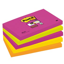 Blocco foglietti post it® super sticky - colore cape town - 76 x 127mm - 90 fogli - post it®