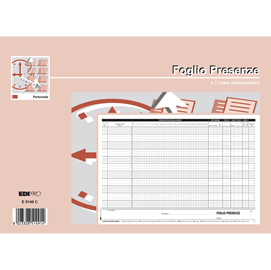 Blocco presenze mensili - 21 x 30cm - 50/50 fogli autoricalcanti - edipro