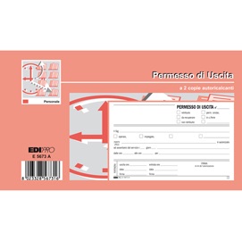 Blocco permesso uscita - 9,9 x 17cm - 50/50 fogli autoricalcanti - edipro
