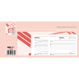 Blocco ricevute generiche - uso mano - 11 x 21cm - 100 fogli - edipro