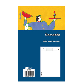 Blocco comande - 25/25/25 fogli autoricalcanti - 17 x 9,9cm - edipro