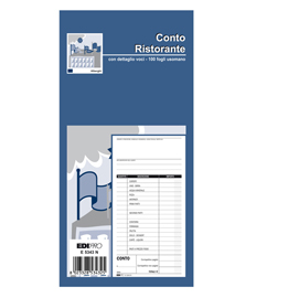 Blocco conto ristorante con dettaglio voci - uso mano - 22 x 10cm - 100 fogli - edipro